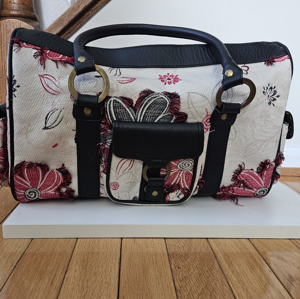 Ipa-Nima Womens Bag Purse Floral Zip 15.5 x 10.5 x 7 inches Textile Overnight